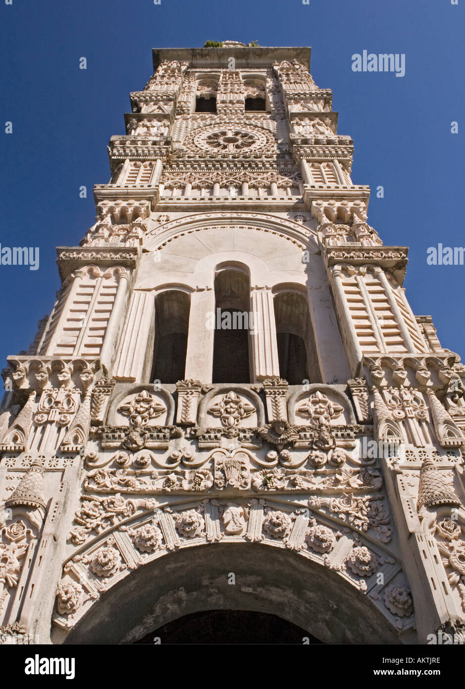 Torre campanaria dettaglio - Église de Sainte-Anne in riunione Foto Stock
