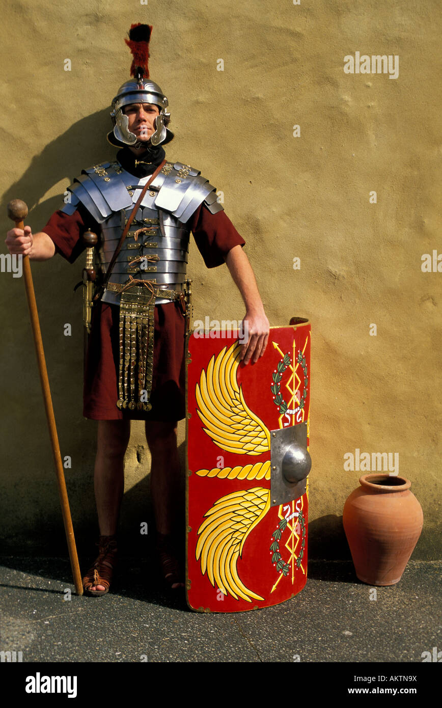 Roman uniforme militare Foto Stock