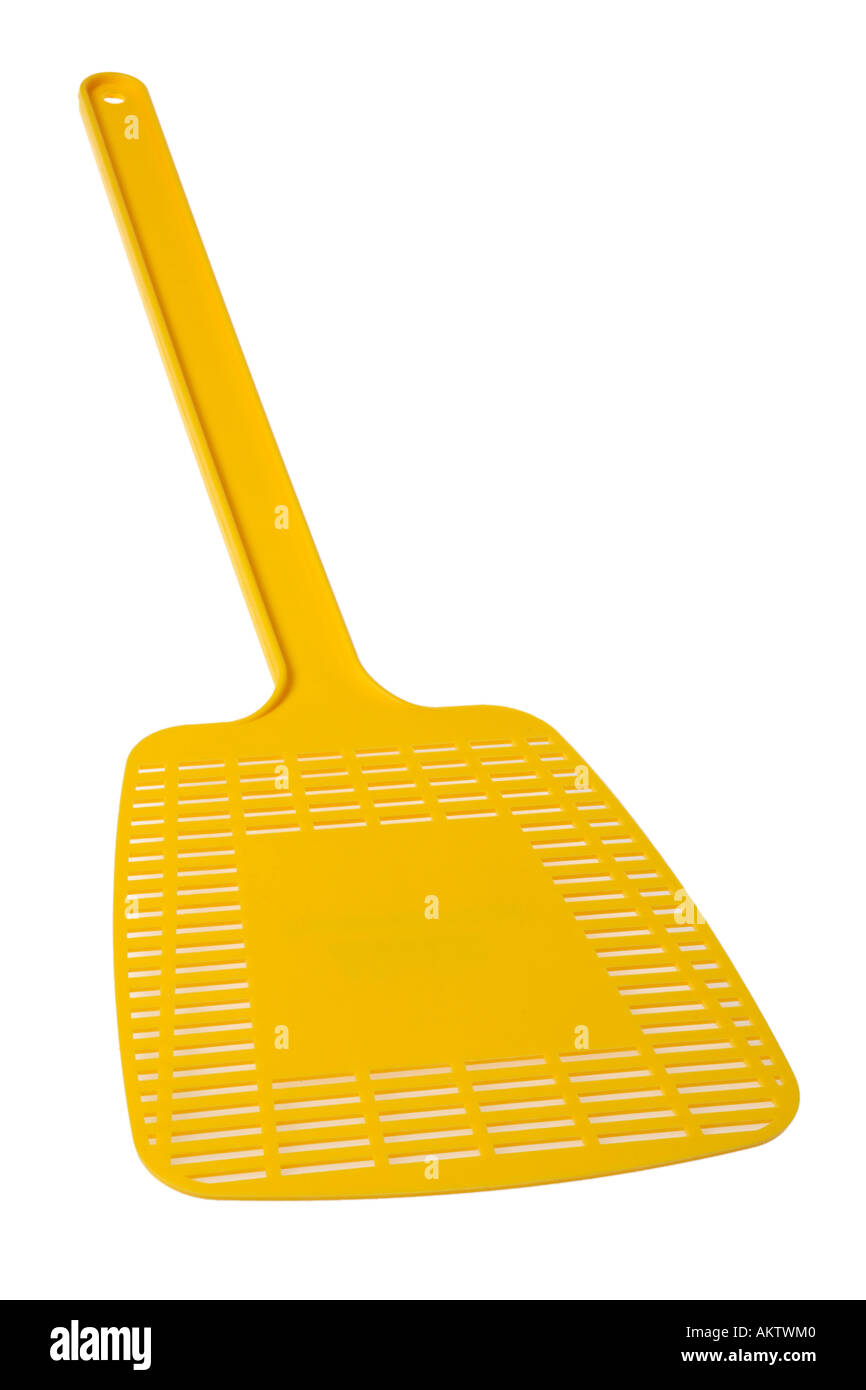 Giallo Fly Swatter Foto Stock