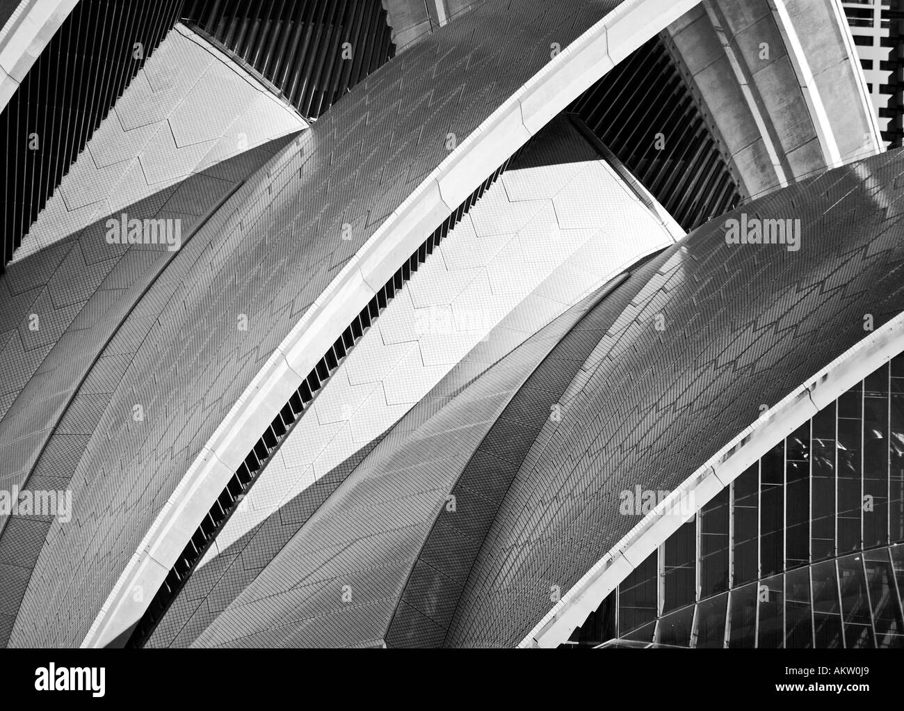 Immagine in bianco e nero la Opera House di Sydney Australia Foto Stock