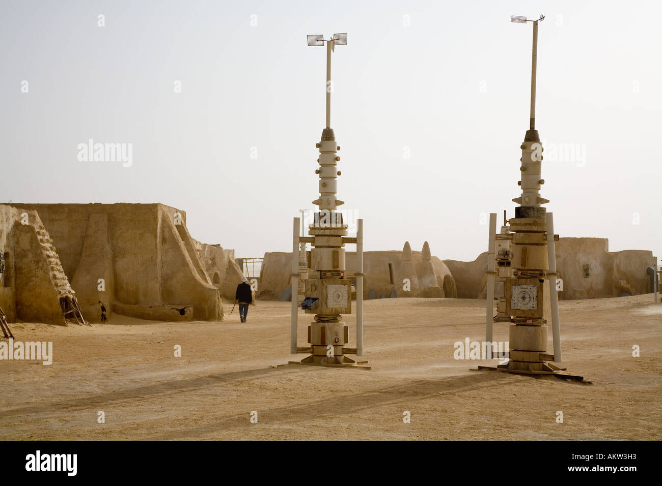 Il set dei film della serie di guerre stellari nel deserto vicino a Tozeur Tunisia Foto Stock