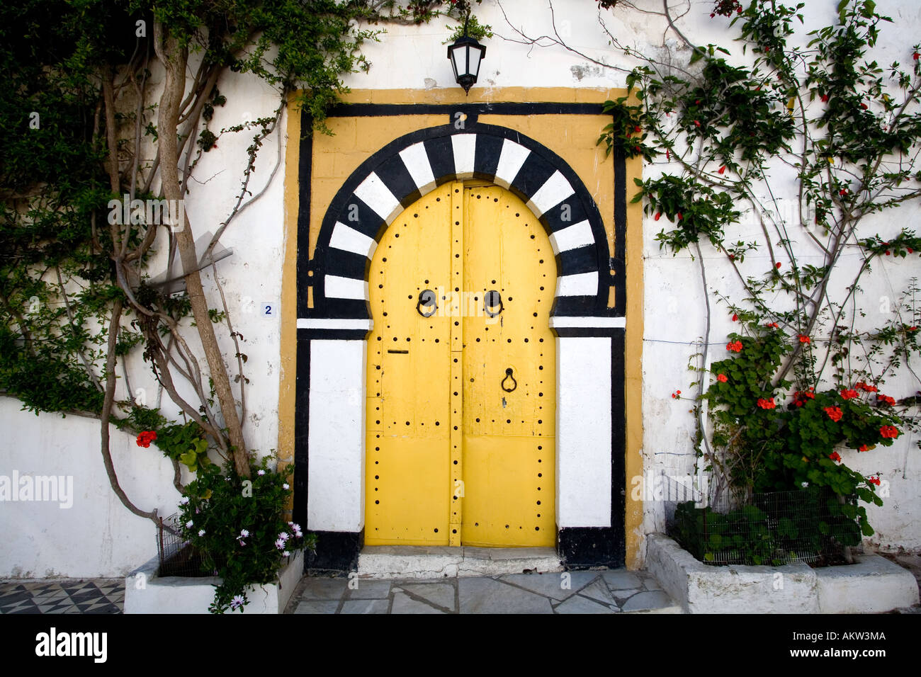 Decorate porta di ingresso Sidi Bou Said Tunisia Foto Stock