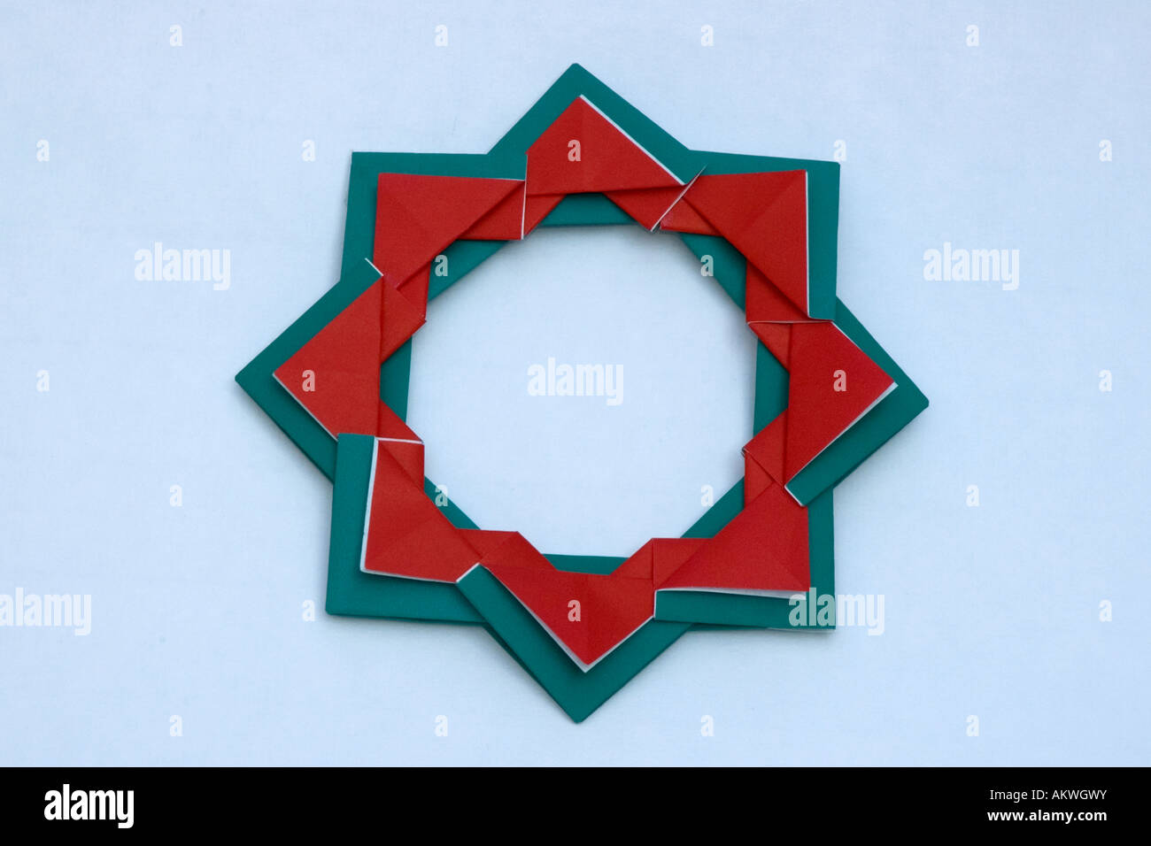 Origami, natale coroncina, Weihnachtskranz Foto Stock
