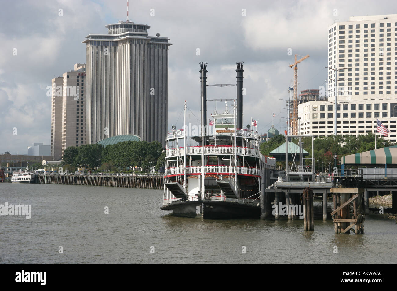 Natchez Steamboat sul fiume Mississippi New Orleans in Louisiana USA Foto Stock