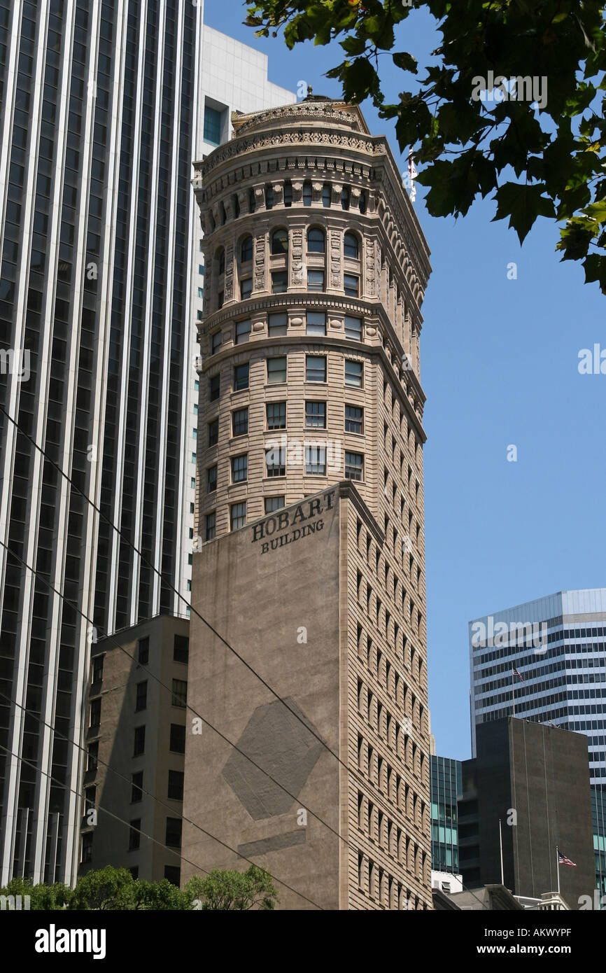 Edificio di Hobart in Market Street, San Francisco, California, Nord America, Stati Uniti d'America Foto Stock