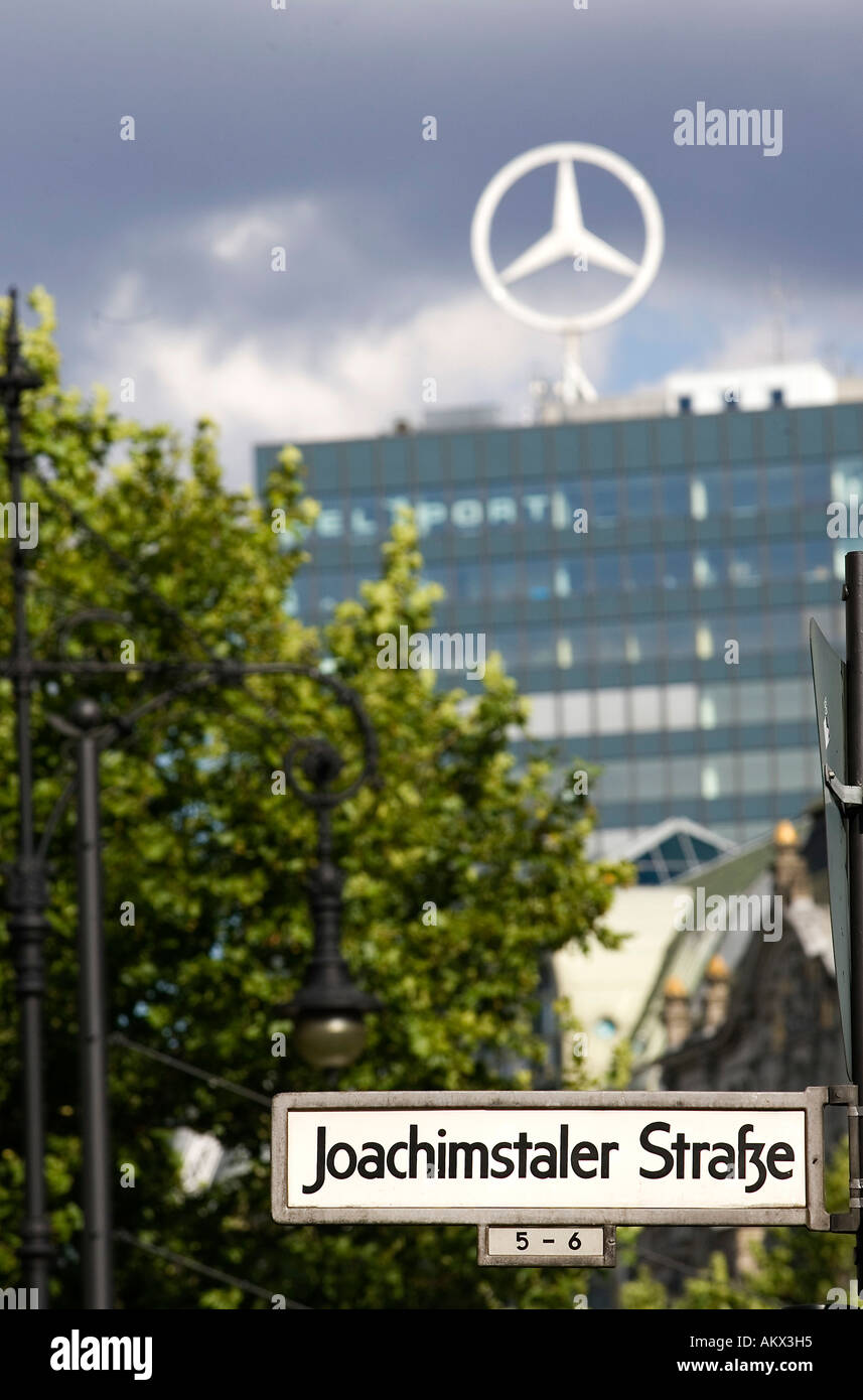 Strada segno Joachimstaler Straße, Schöneberg di Berlino, Germania Foto Stock