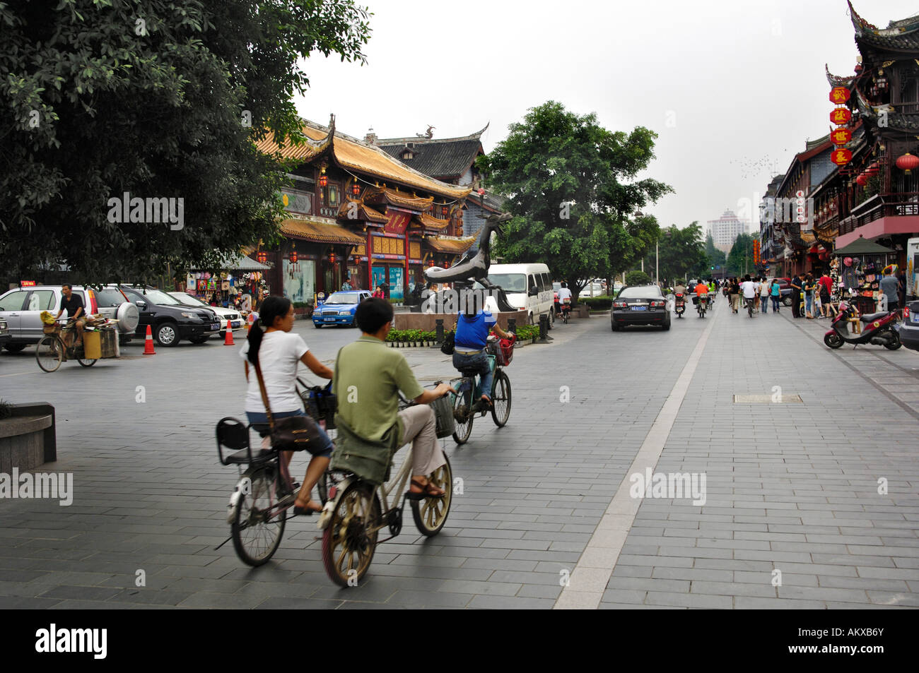 Il traffico a Chengdu Sichuan, Cina Foto Stock