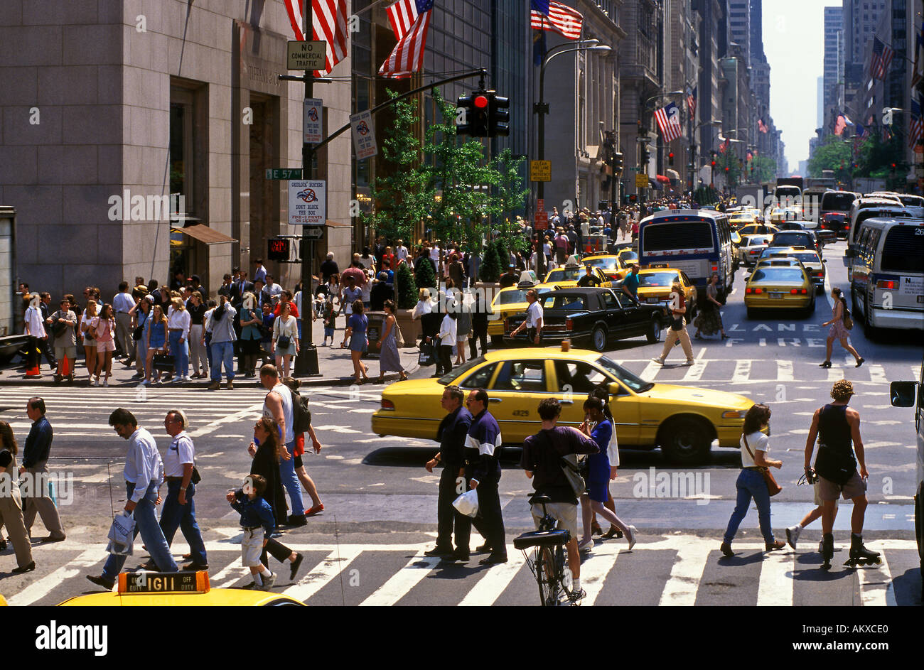 La città di New York il traffico pedonale Foto Stock