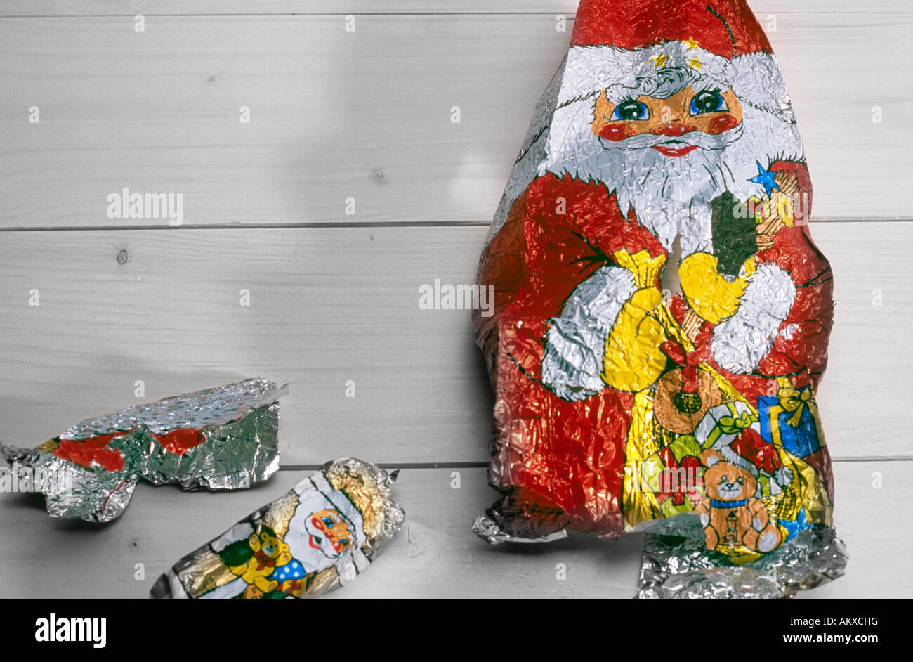 Il vecchio Babbo Natale di cioccolato Foto Stock