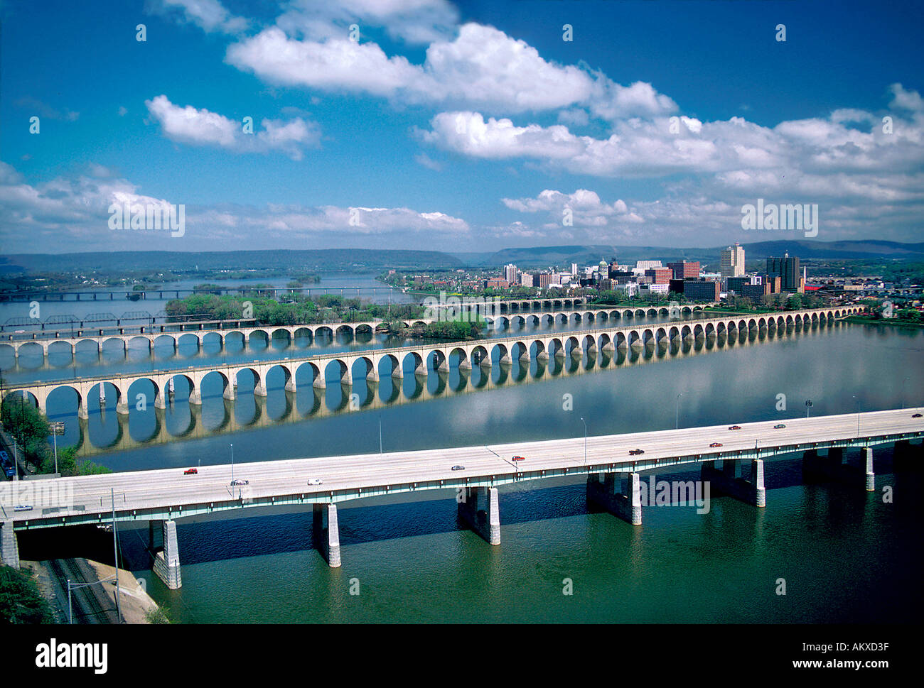 Il fiume Susquehanna Harrisburg Pennsylvania Foto Stock