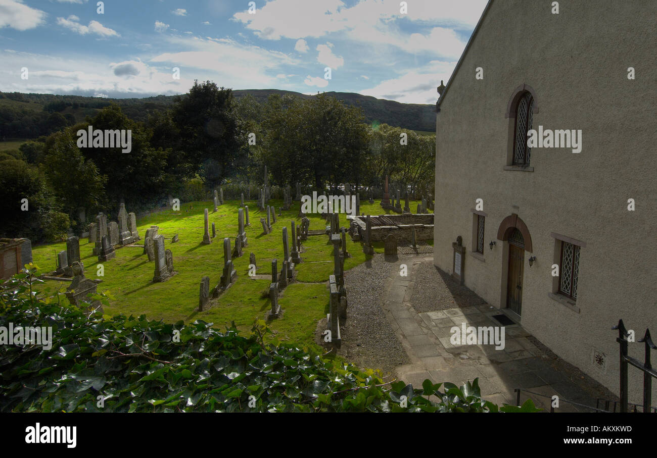 Chiesa e cimitero di Logierait, Perthshire Scozia, Foto Stock