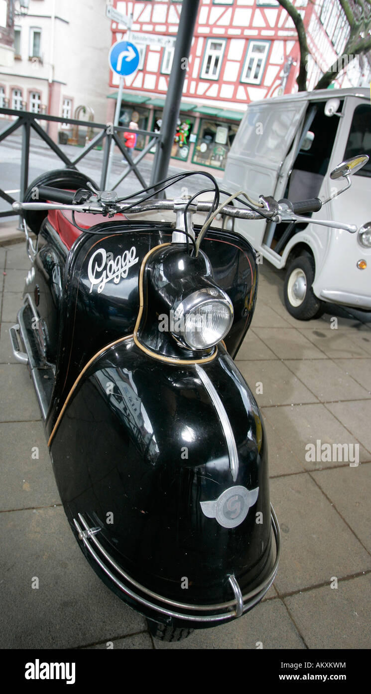 GoggomobilScooter, il museo degli anni cinquanta, Hessen, Germania, Foto Stock