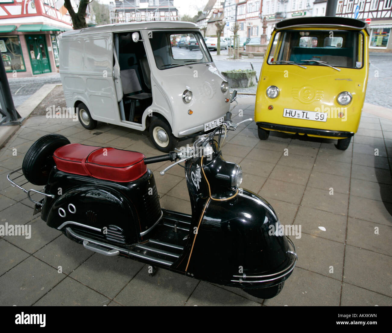 GoggomobilScooter, il museo degli anni cinquanta, Hessen, Germania, Foto Stock