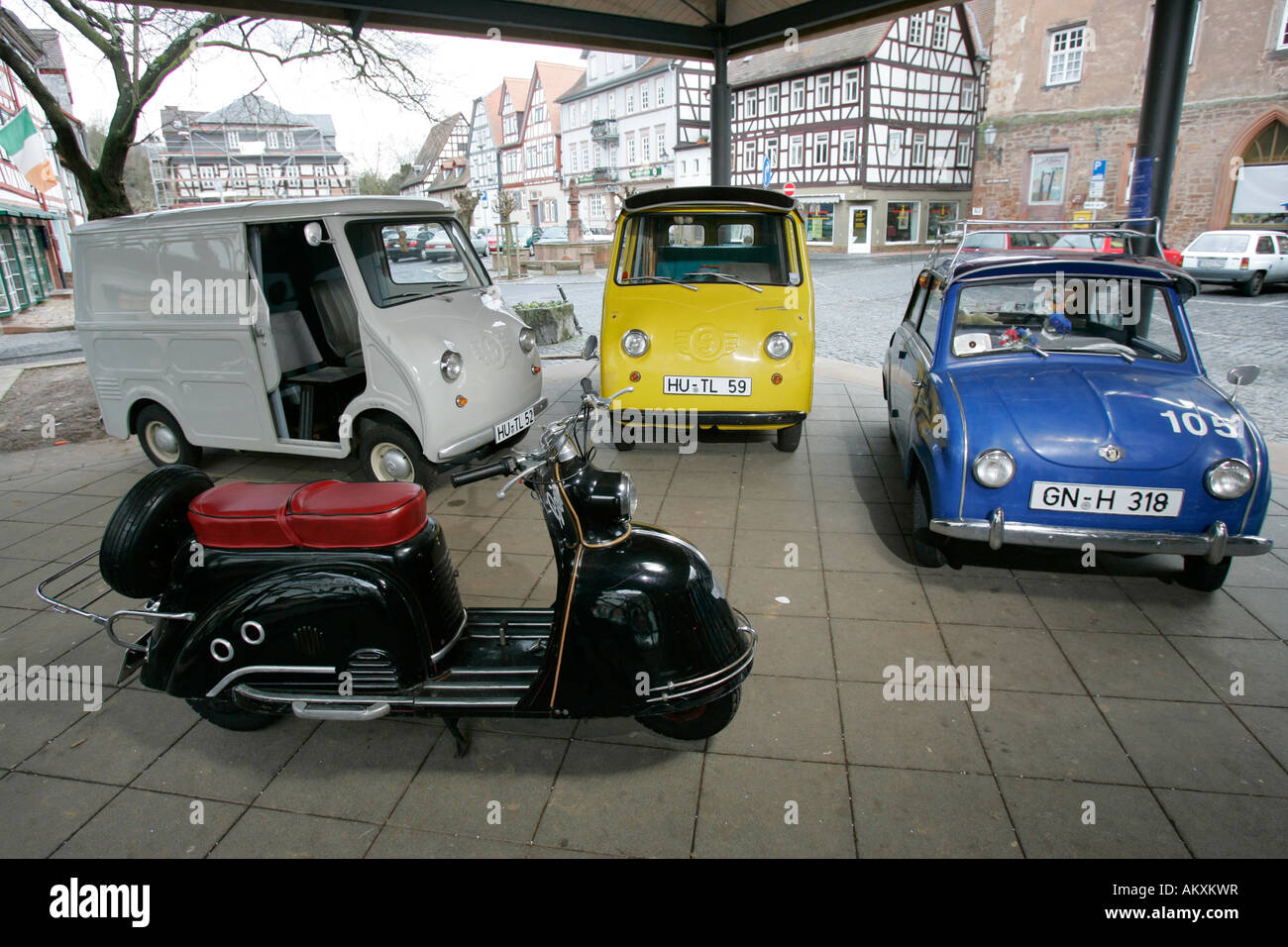 Goggomobil, il museo degli anni cinquanta Hessen, Germania . Foto Stock