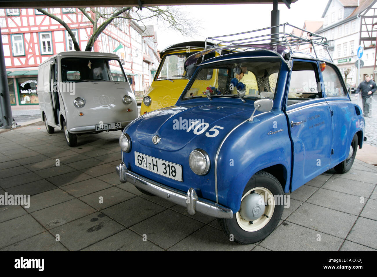 Goggomobil, il museo degli anni cinquanta Hessen, Germania. Foto Stock