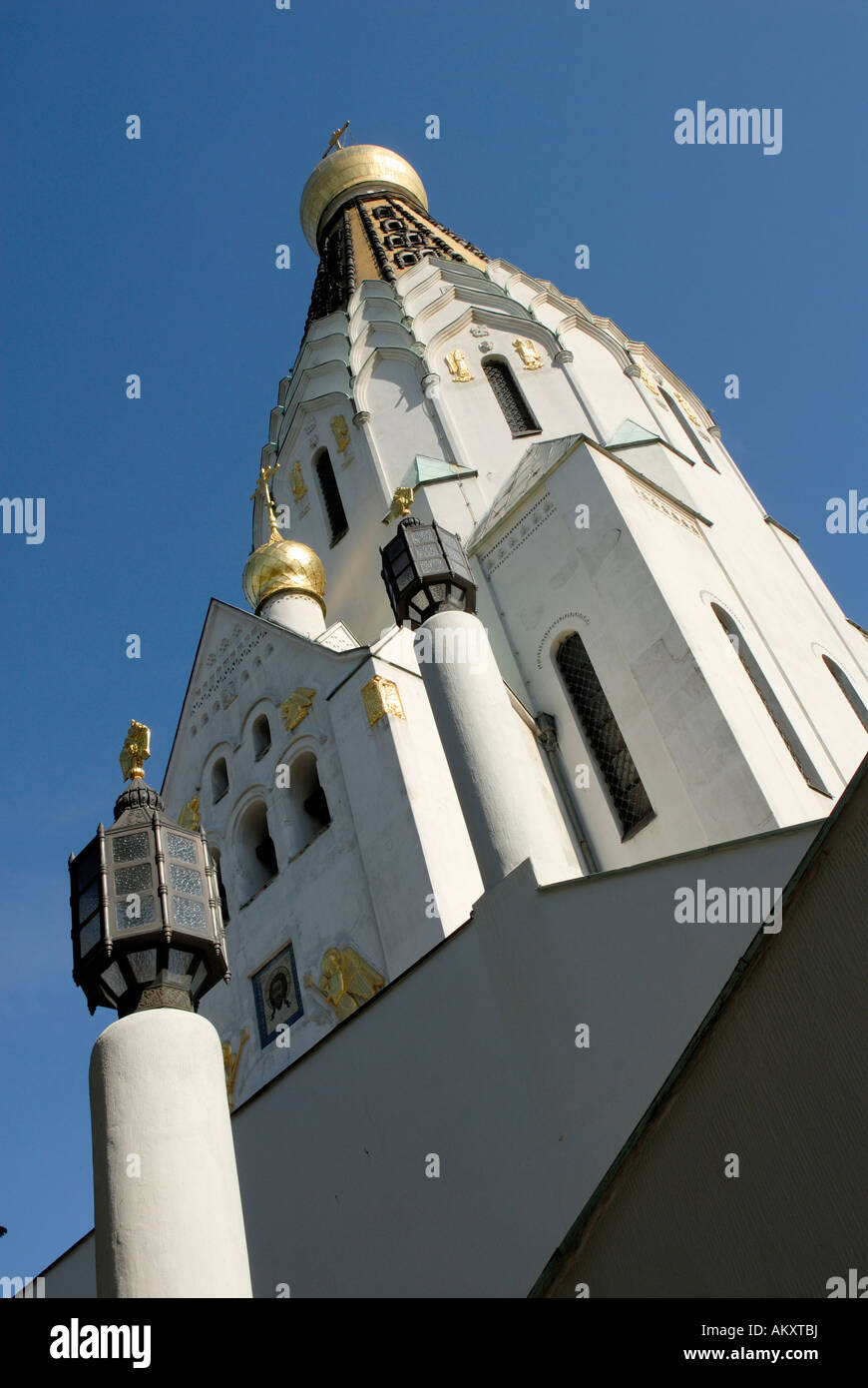Chiesa Russa Ortodossa, Lipsia, Sassonia, Germania Foto Stock