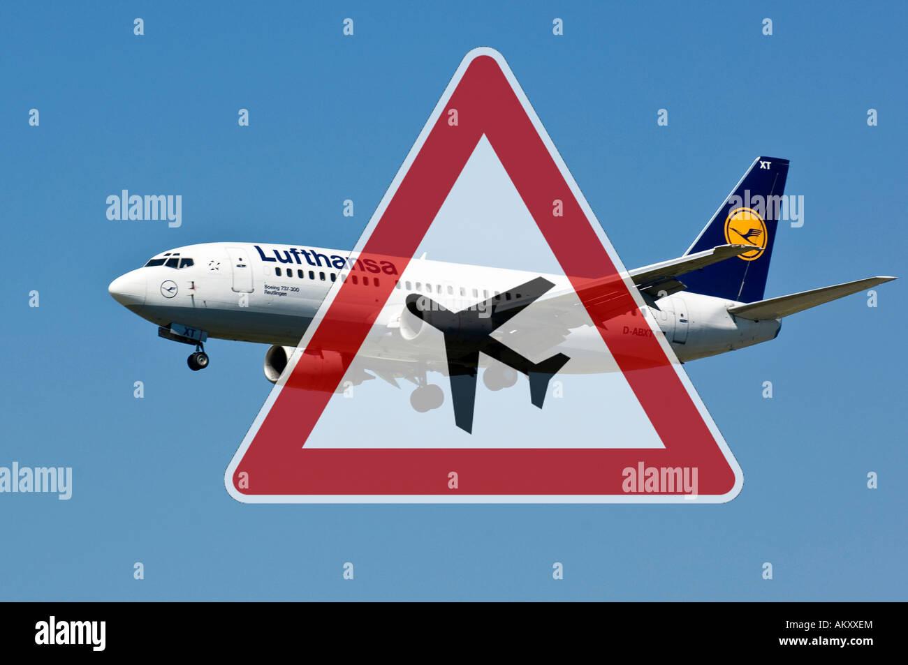 Il traffico aereo, l'inquinamento da rumore Foto Stock