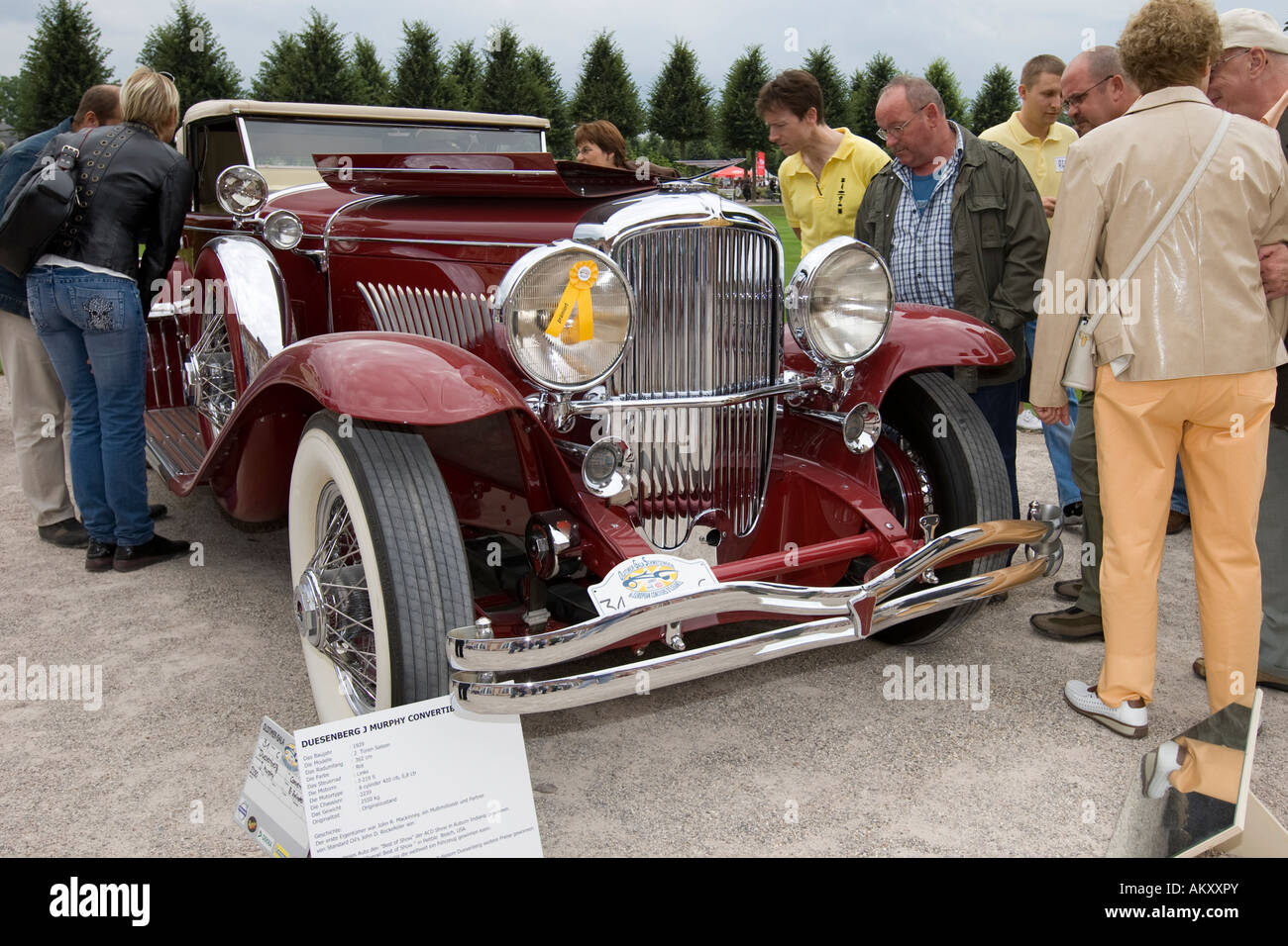 Duesenberg J 6,9 litro Roadster, USA 1933, vintage car meeting, Schwetzingen, Baden-Wuerttemberg, Germania Foto Stock