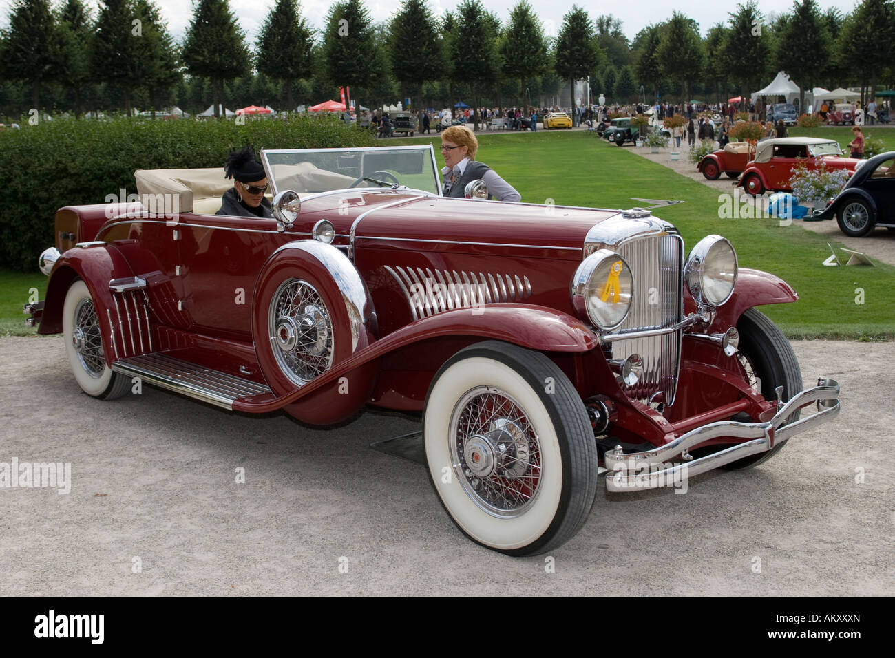 Duesenberg J 6,9 litro Roadster, USA 1933, vintage car meeting, Schwetzingen, Baden-Wuerttemberg, Germania Foto Stock