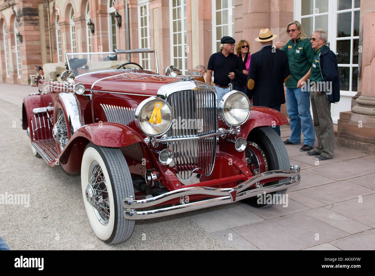 Duesenberg J 6,9 litro Roadster, USA 1933, vintage car meeting, Schwetzingen, Baden-Wuerttemberg, Germania Foto Stock