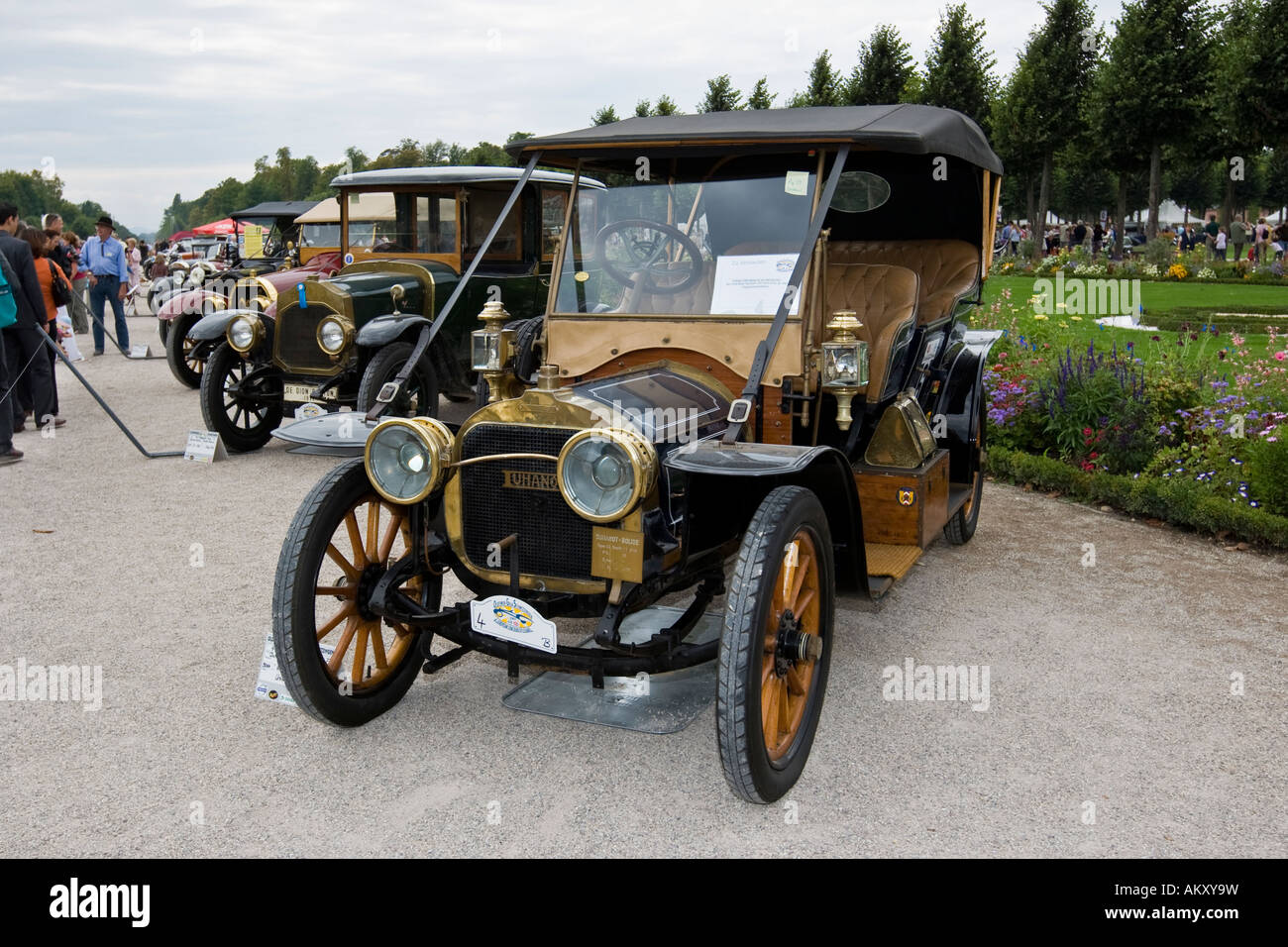 Doppia Duhanot Phaeton, F 1908, vintage car meeting, Schwetzingen, Baden-Wuerttemberg, Germania Foto Stock
