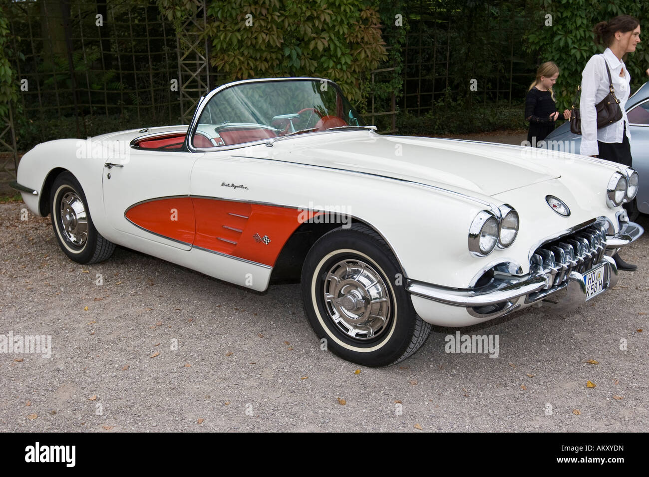 Chevrolet Corvette, USA 1958, vintage car meeting, Schwetzingen, Baden-Wuerttemberg, Germania Foto Stock