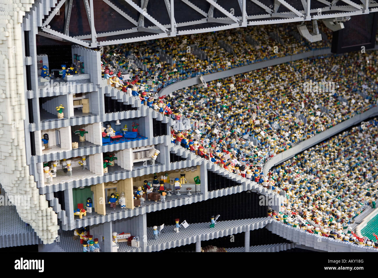 Modello di Allianz Arena, Legoland, Guenzburg, Baviera, Germania Foto Stock