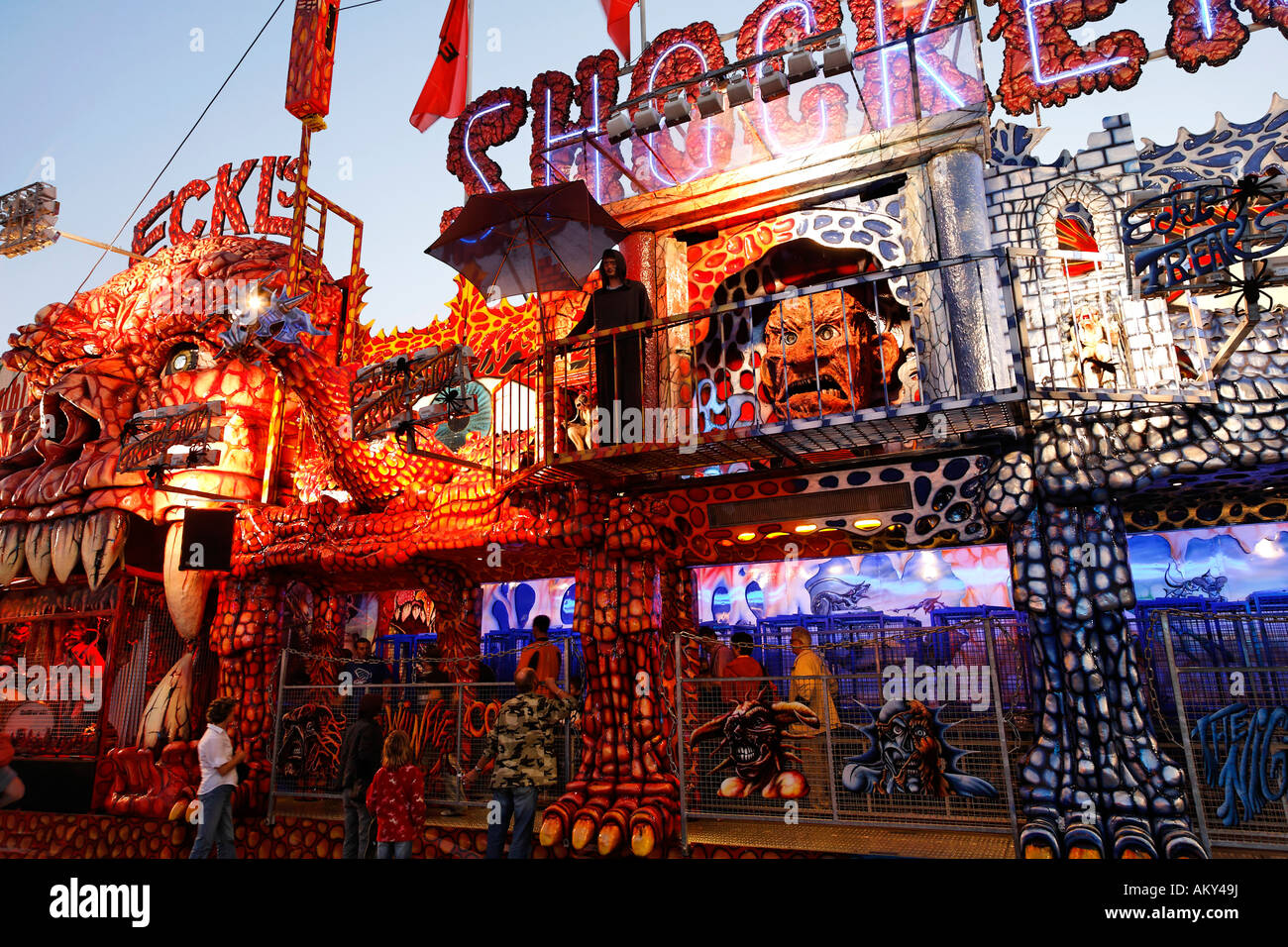 Haunted House Eckl's Shocker, Oktoberfest Monaco festa della birra, Baviera, Germania Foto Stock