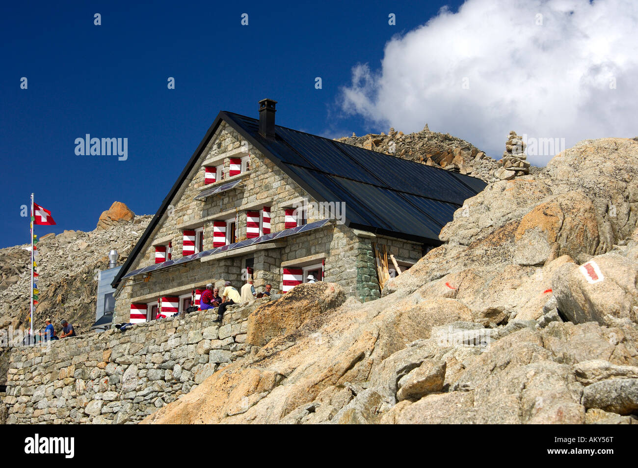 Orny rifugio del Club Alpino Svizzero, Champex, Vallese, Svizzera Foto Stock