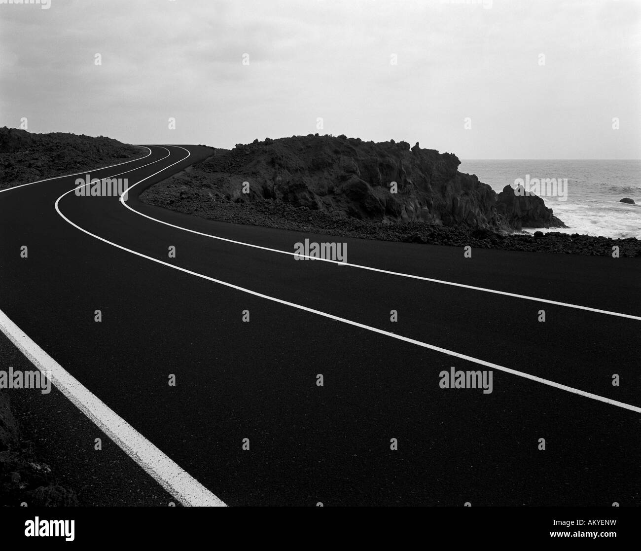 Street a El Golfo, Lanzarote, Isole Canarie, Spagna Foto Stock