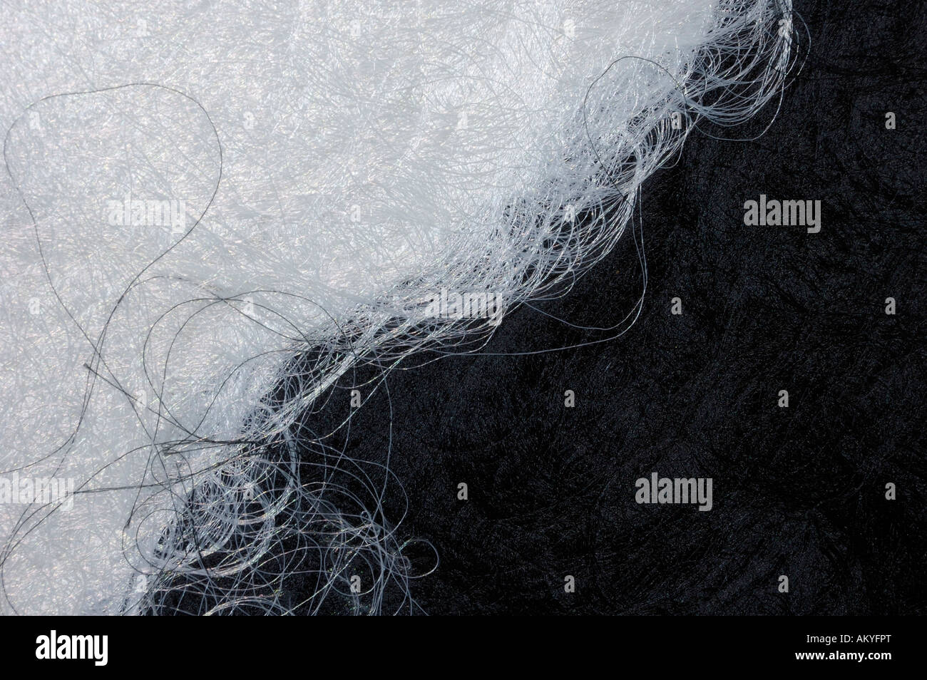 Di fibre sintetiche o artificiali in bianco e nero Foto Stock