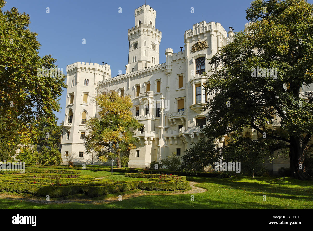 Il Castello di Hluboka, Boemia del Sud, Repubblica Ceca Foto Stock