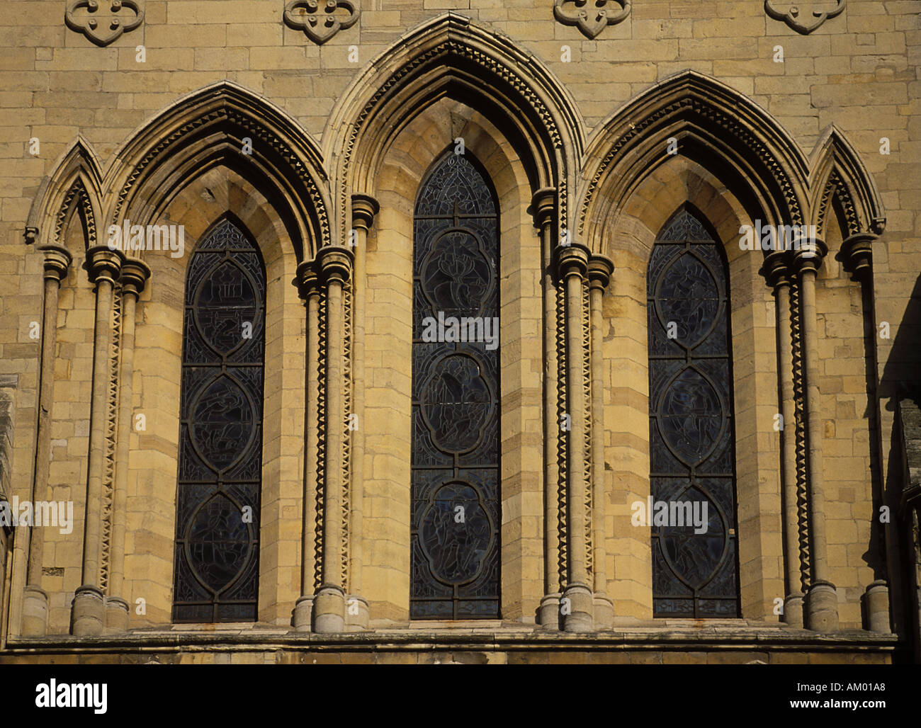 Inizio inglese lancet windows C13th Foto Stock