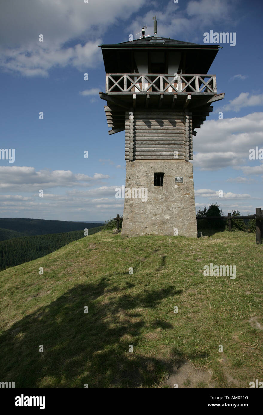 Il Limes-Tower vicino Azbach conteggi per i siti del Patrimonio Mondiale, Renania-Palatinato, Germania Europa Foto Stock