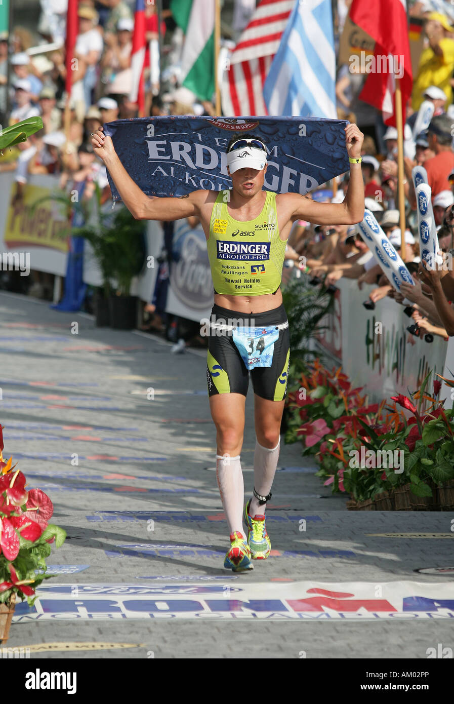 Triathlet Michael Goehner (GER) durante l'Ironman World Championship in Kailua-Kona Hawaii USA Foto Stock
