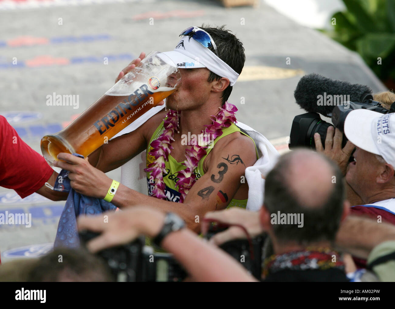 Triathlet Michael Goehner (GER) durante l'Ironman World Championship in Kailua-Kona Hawaii USA Foto Stock