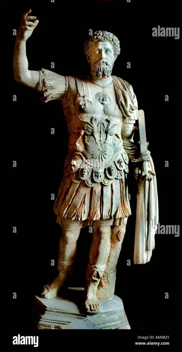 Marco Aurelio Antonino 121 – 180 fu imperatore romano dal 161 al 180 e filosofo stoico, Roma, Italia, Foto Stock