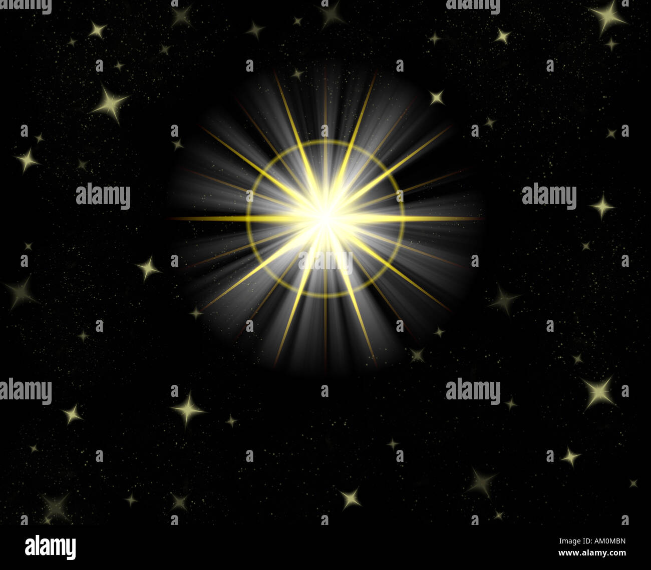 Grande grande stella flare o splendente stella di Natale Foto Stock