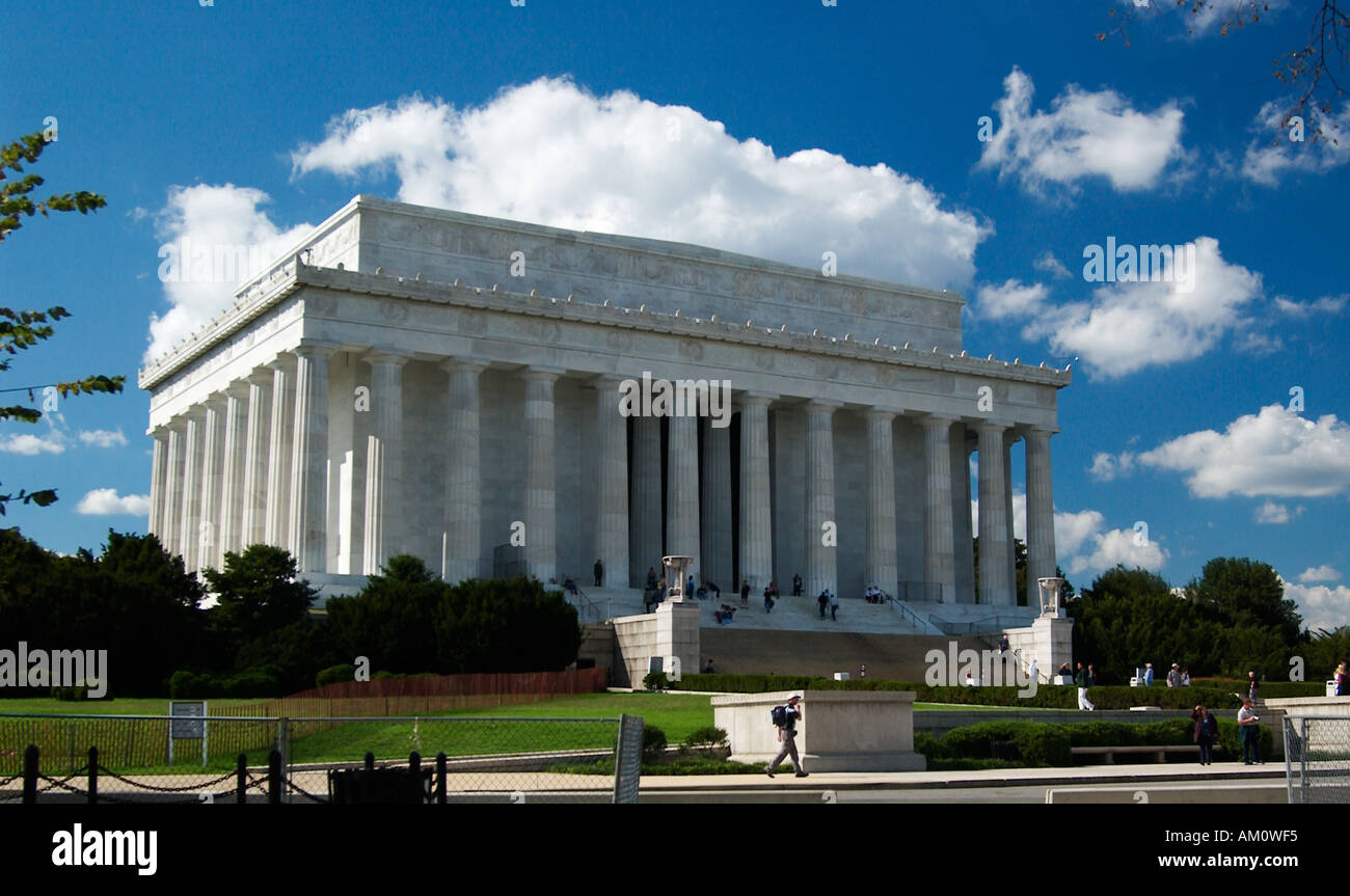 Vista maestosa del Lincoln Memorial a Washington, DC, USA Foto Stock