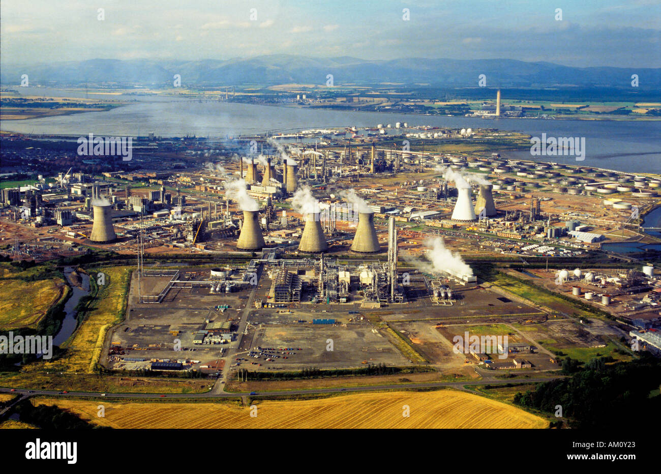 Grangemouth raffineria di petrolio in Scozia Foto Stock