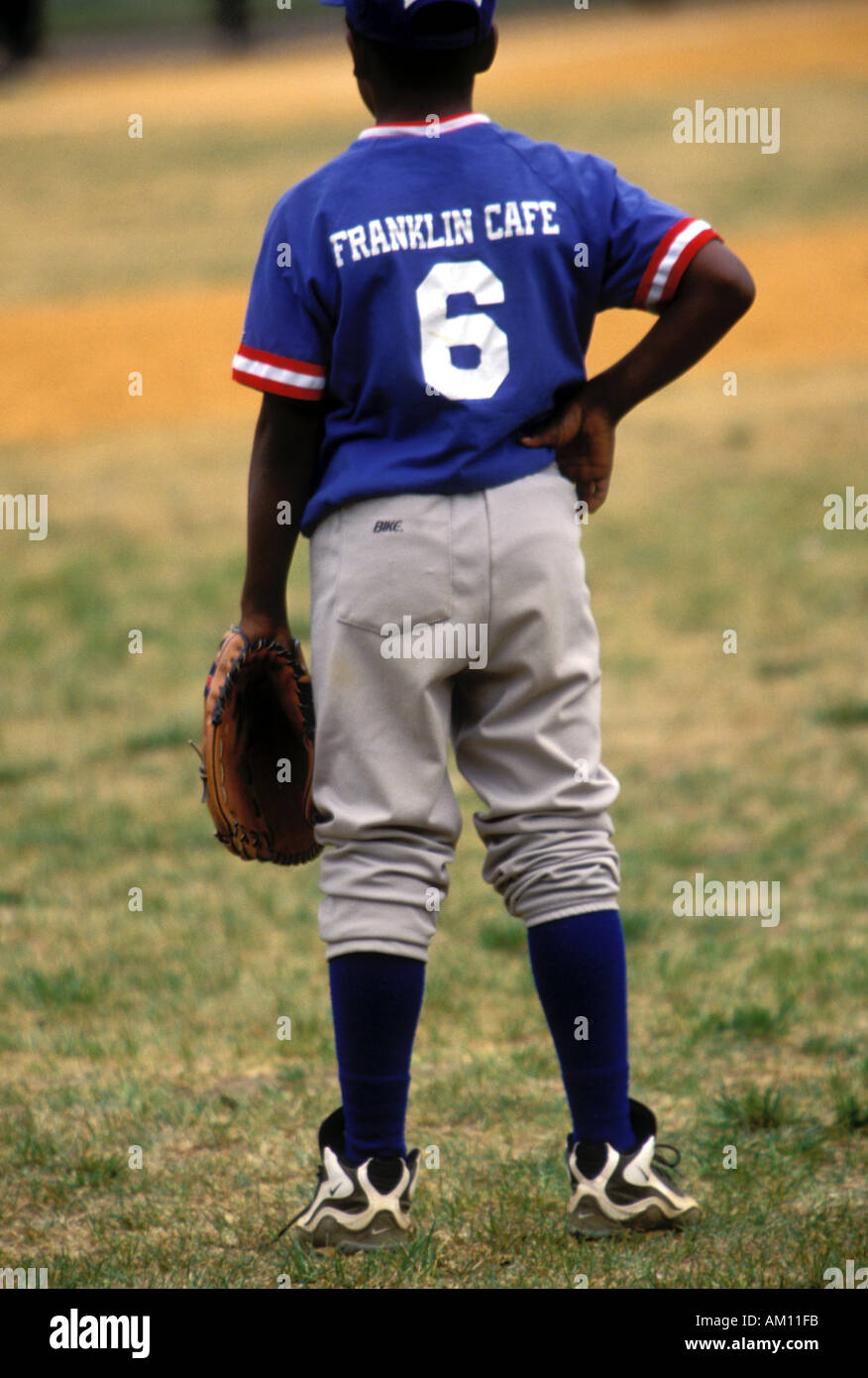 Little League Baseball Player Foto Stock