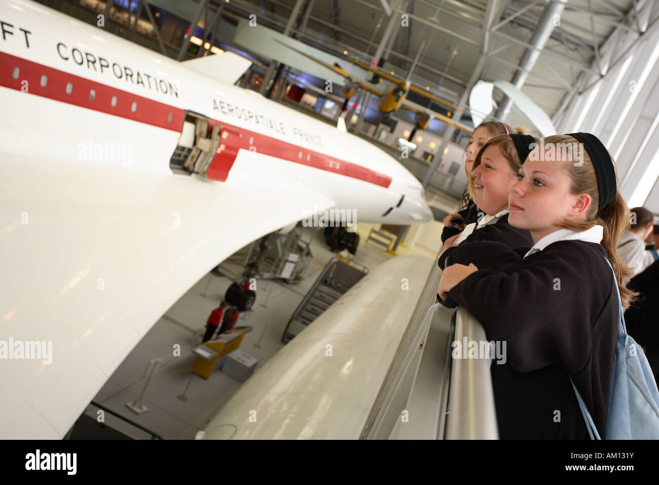 Concorde sul display in corrispondenza dello spazio aereo e Imperial War Museum Duxford Foto Stock