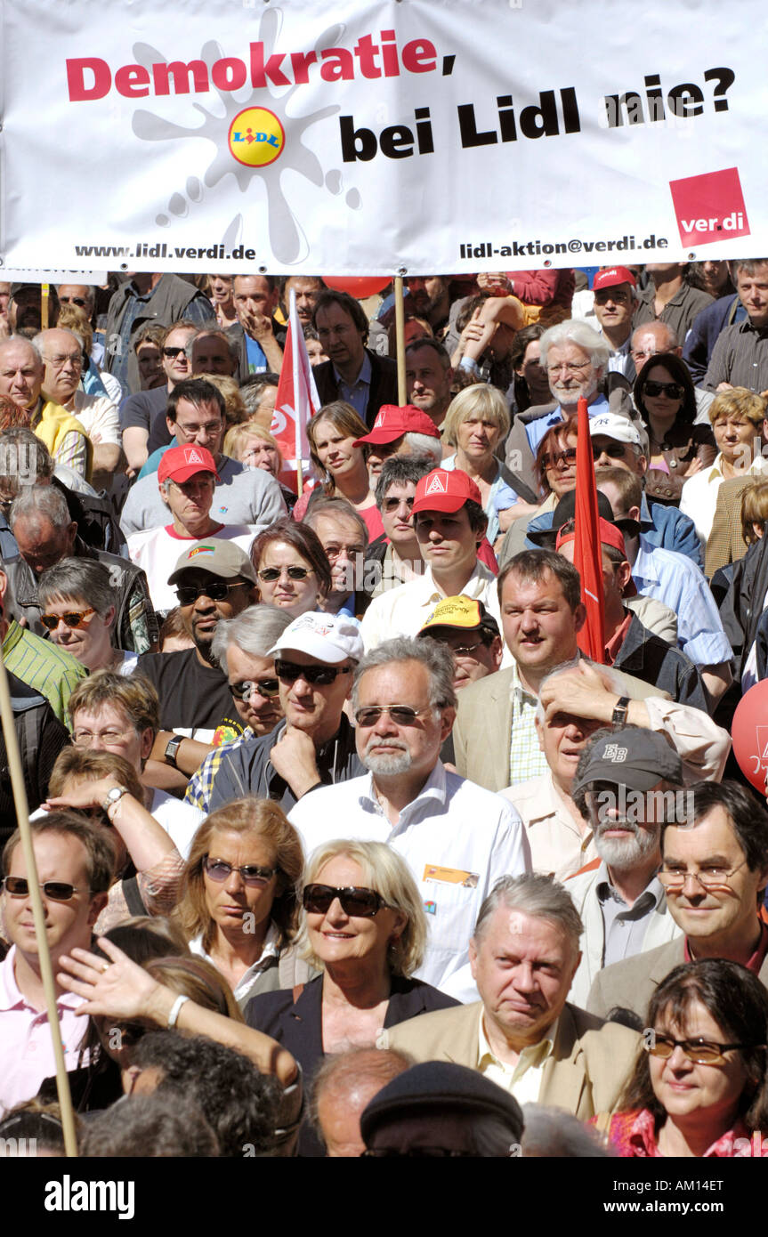 1. Mai - Il Sindacato - DGB dimostrazione Monaco di Baviera, Germania Foto Stock