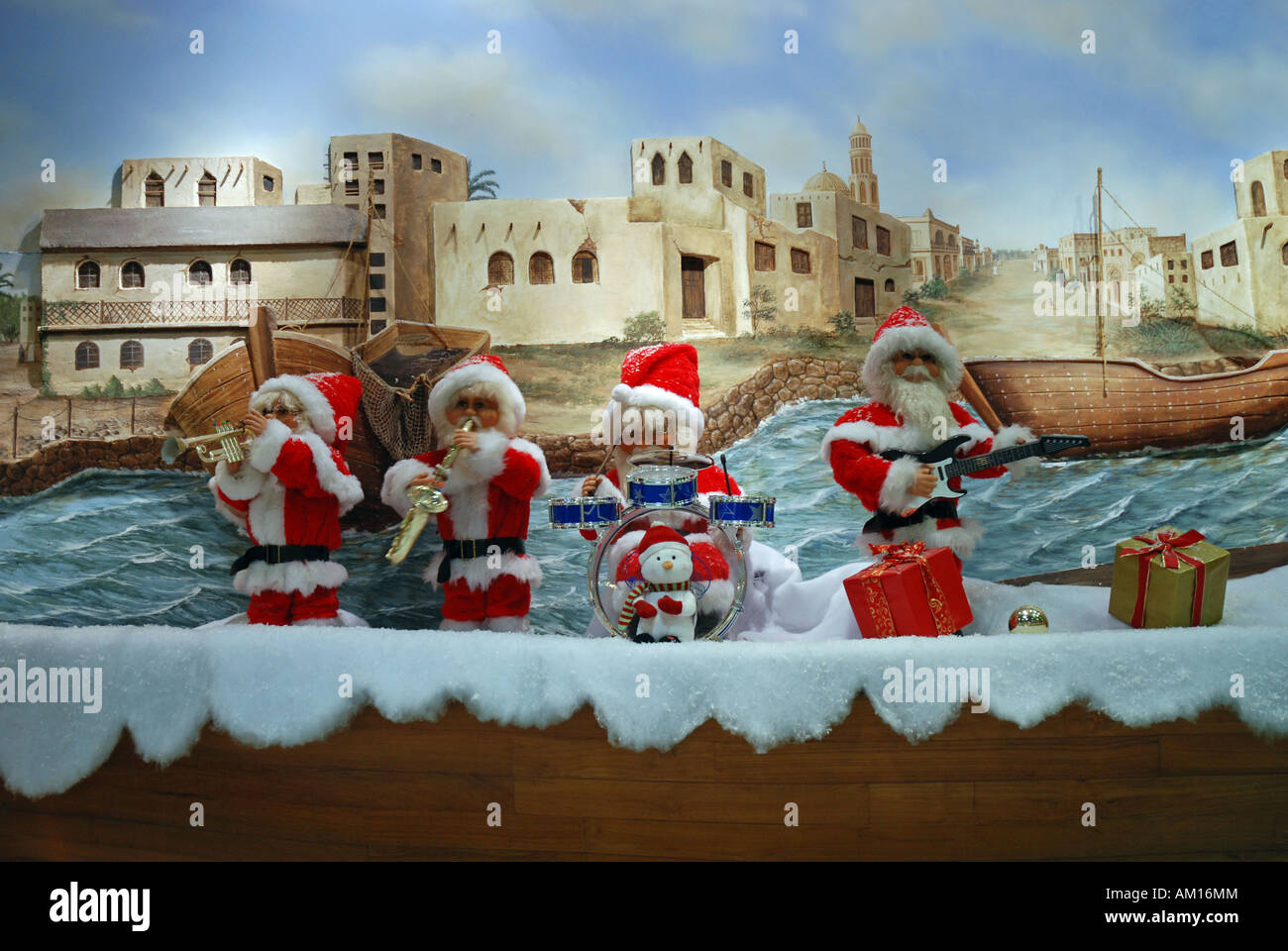 Decorazione di Natale, visto in aeroporto della Bahrain Foto Stock