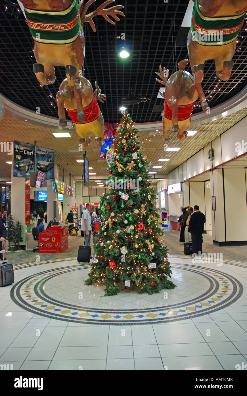 Decorazione di Natale, visto in aeroporto della Bahrain Foto Stock