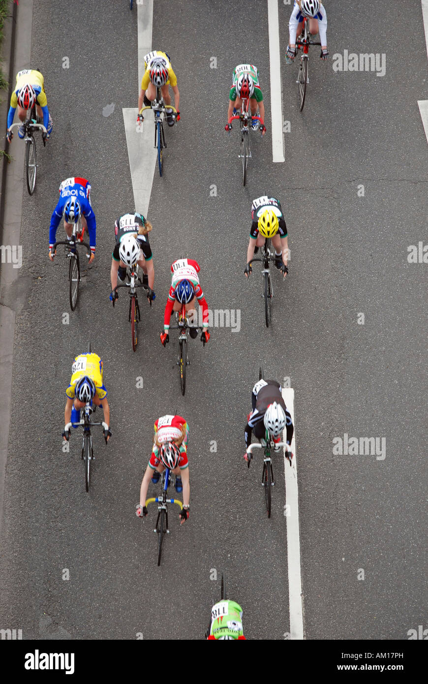 Bike race intorno a Colonia, nella Renania settentrionale-Vestfalia, Germania Foto Stock