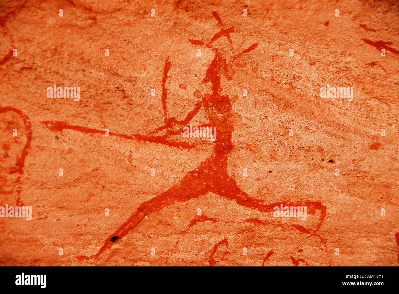 Le pitture rupestri, montagne Akakus, Libia Foto Stock