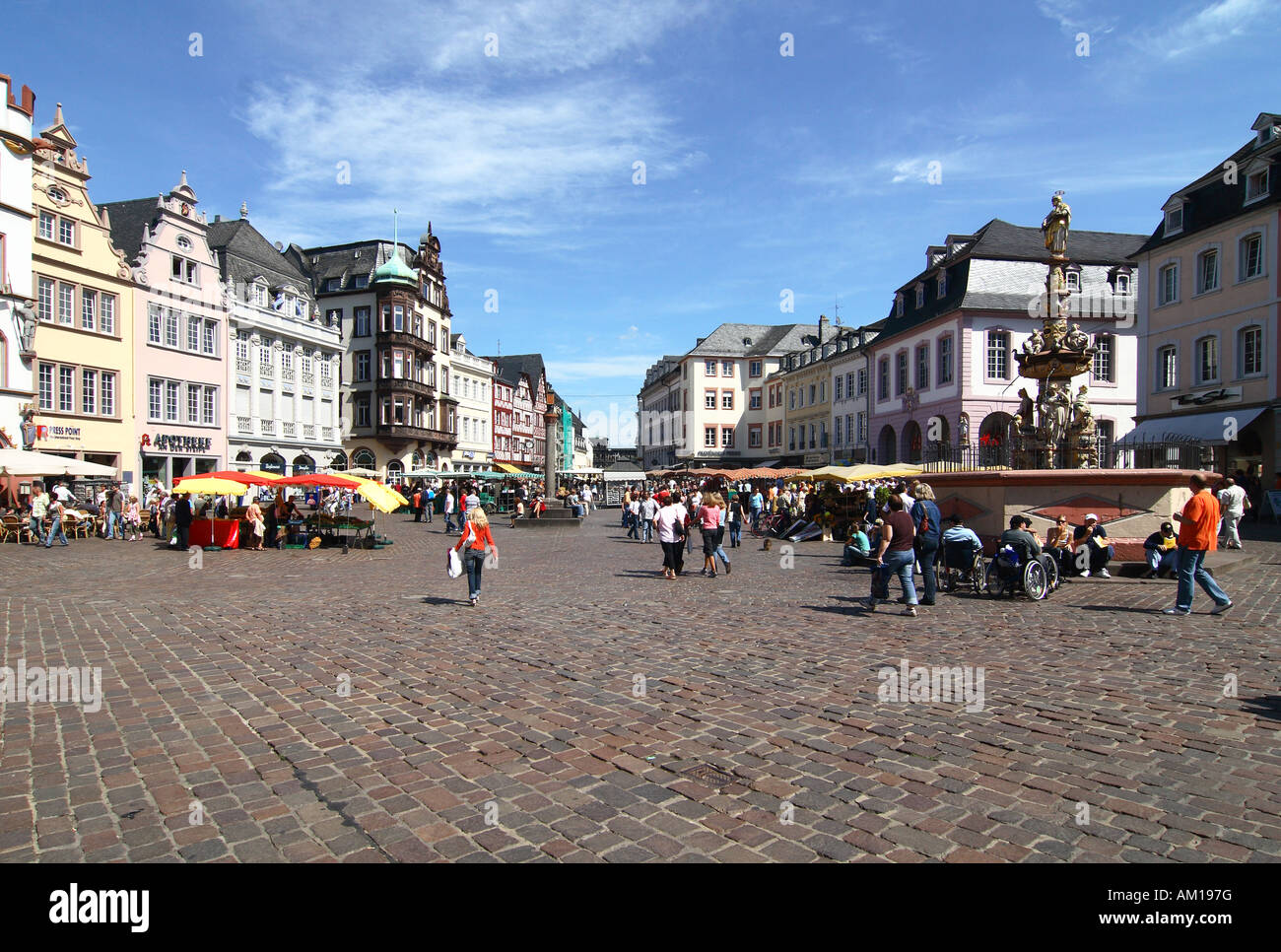 Markert place, il centro della città vecchia, Trier, Renania-Palatinato, Germania Foto Stock