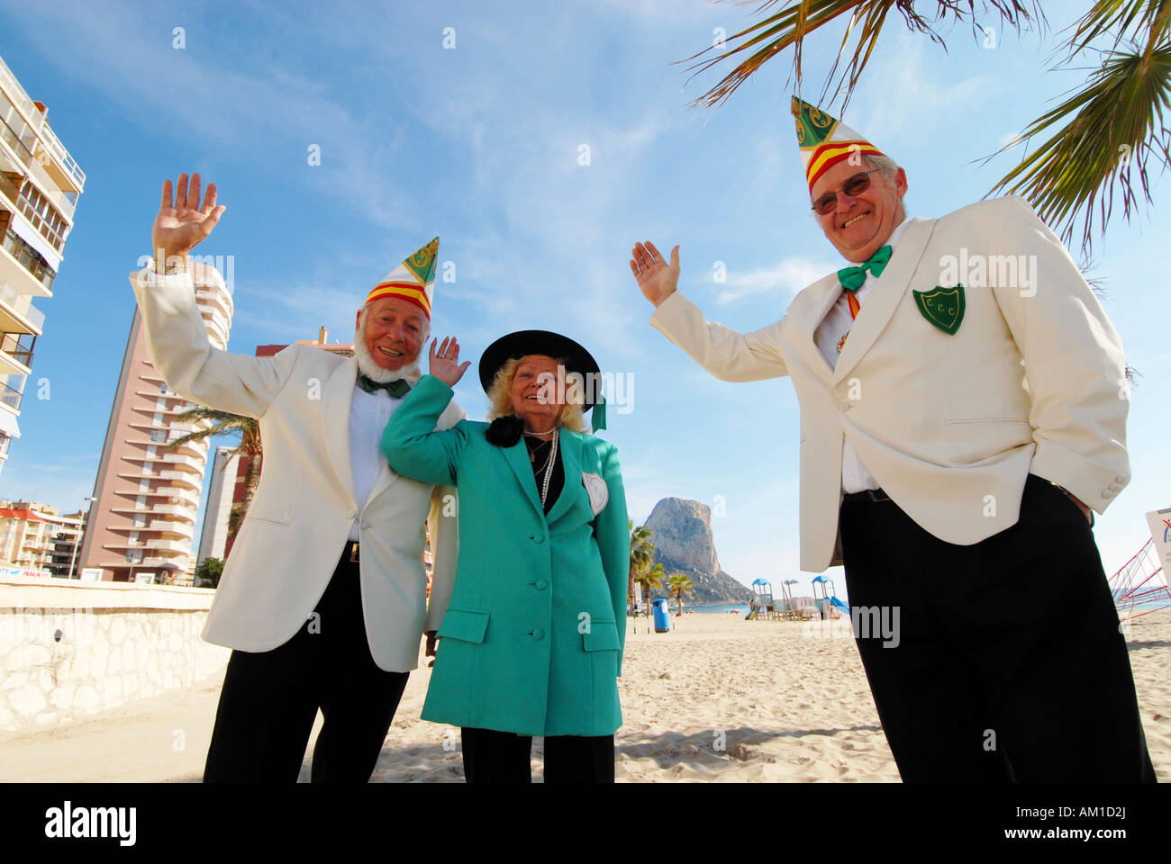 Il carnevale presso la spiaggia di Calpe Alicante, Costa Blanca, Valencia, Spagna Foto Stock