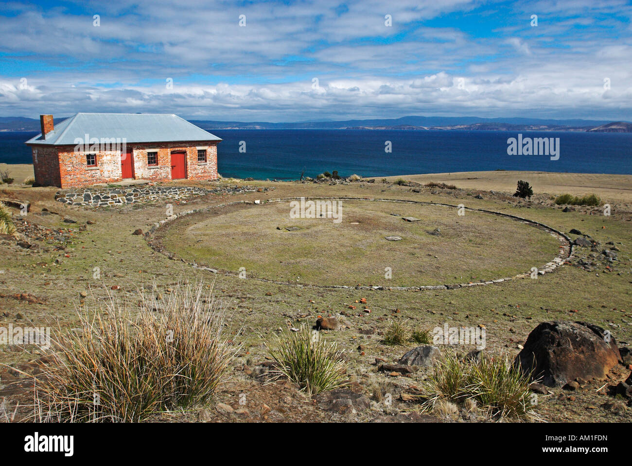 Architettura storica nella colonia penale di Darlington, Maria Island National Park, la Tasmania, Australia Foto Stock
